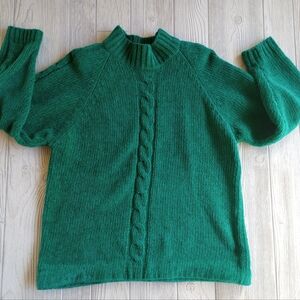 Vintage Novelli Sweater Womens Medium Bright Green Knit Pullover Long